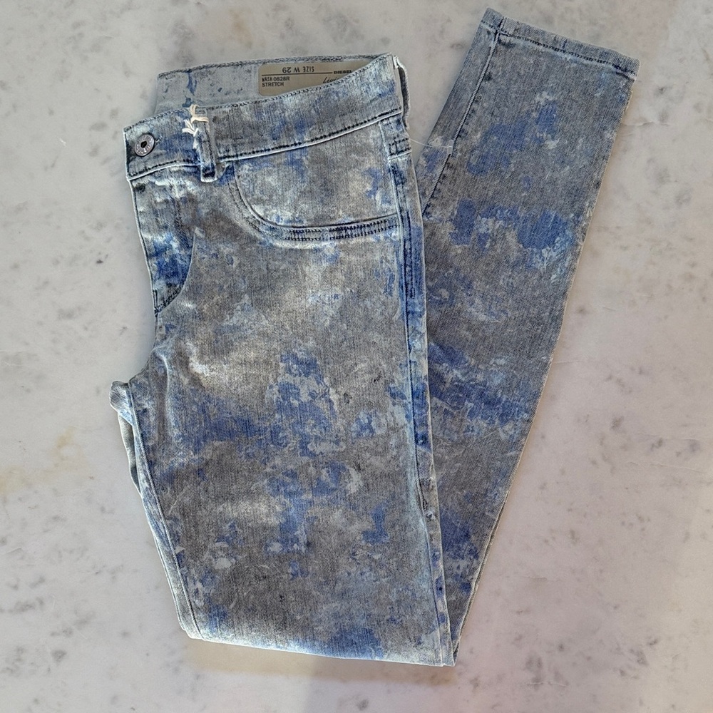 Diesel Blue Acid Wash Women's Skinny Jeans - Picture 3 of 7